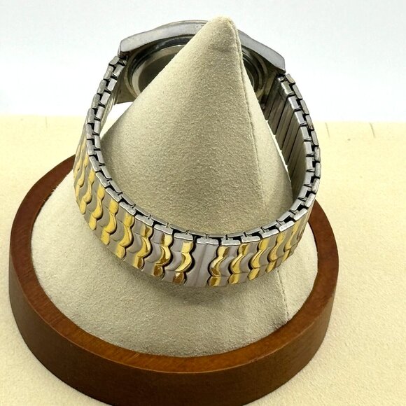 PRECISION by GRUEN 40mm Analog Wrist Watch, Two Tone Black/Gold - Picture 8 of 17